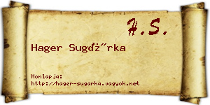 Hager Sugárka névjegykártya